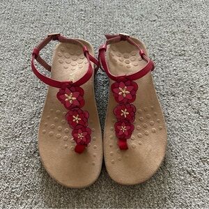 Vionic Paulie Flower T-Strap Sandals Size 8.5